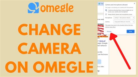 how to change omegle camera|How To Change Camera On Omegle